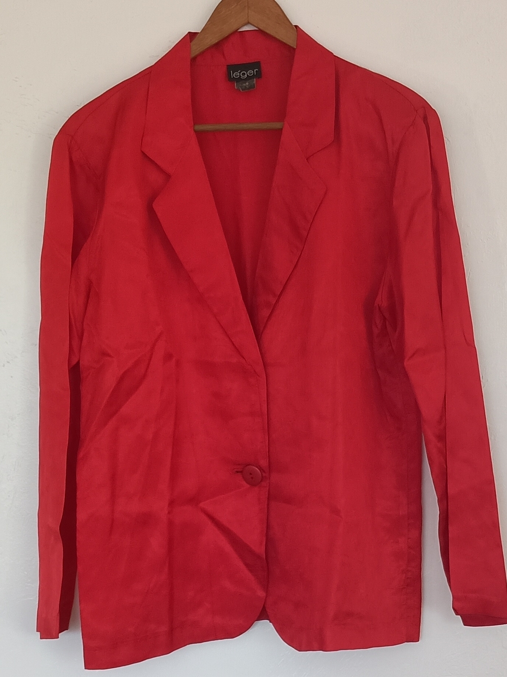 Vintage Léger Women's Red Single-Button Blazer Tomato Red